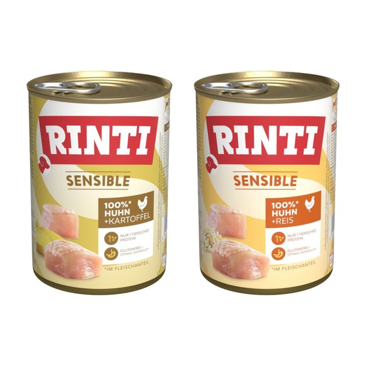 Sparpaket RINTI Sensible 24 x 400g - Mixpaket Huhn: 2 Sorten