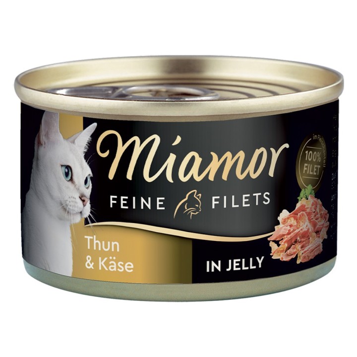 Sparpaket Miamor Feine Filets 24 x 100 g - Thunfisch & Käse