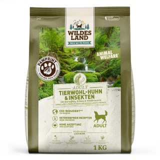 Wildes Land | Tierwohl-Huhn & Insekten | PawPrint Animal Welfare Adult | 1 kg