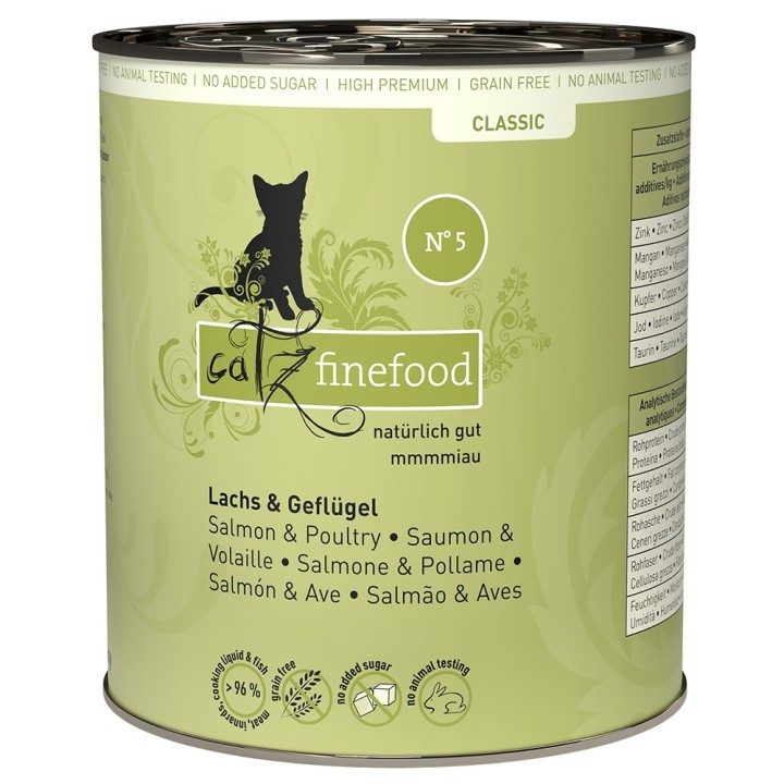 catz finefood 6 x 800 g - Lachs & Geflügel