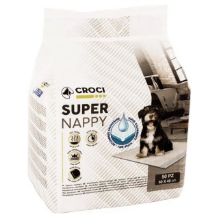 Croci Welpenunterlagen Super Nappy - L 60 x B 40 cm, 50 Stück