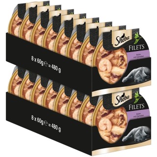 Sheba Filets 32 x 60 g - Huhn mit Garnelen