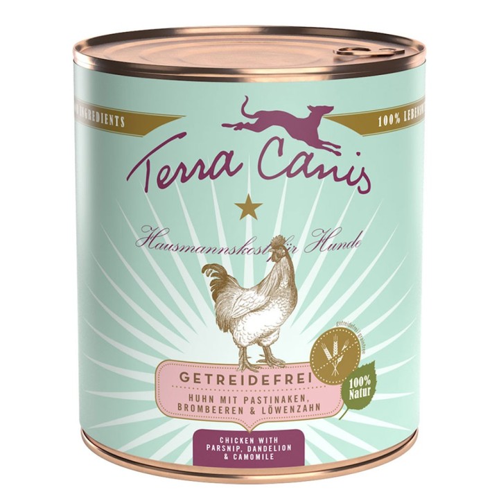 Terra Canis Getreidefrei 6 x 800 g - Huhn mit Pastinaken, Löwenzahn und Brombeeren