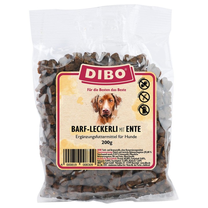 DIBO BARF-Leckerli mit Ente - Sparpaket: 3 x 200 g