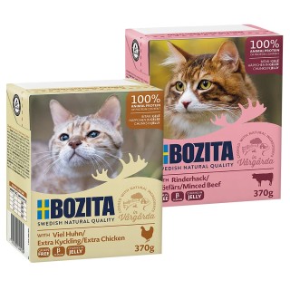 Sparpaket Bozita Tetra Häppchen 24 x 370 g - Mixpaket Gelee (2 Sorten)