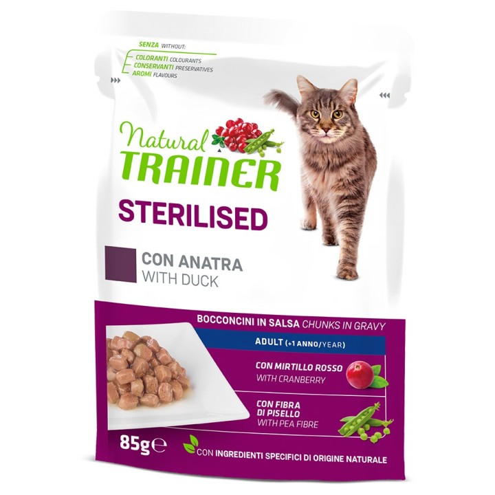 Natural Trainer Adult Sterilised  - 12 x 85 g Lachs