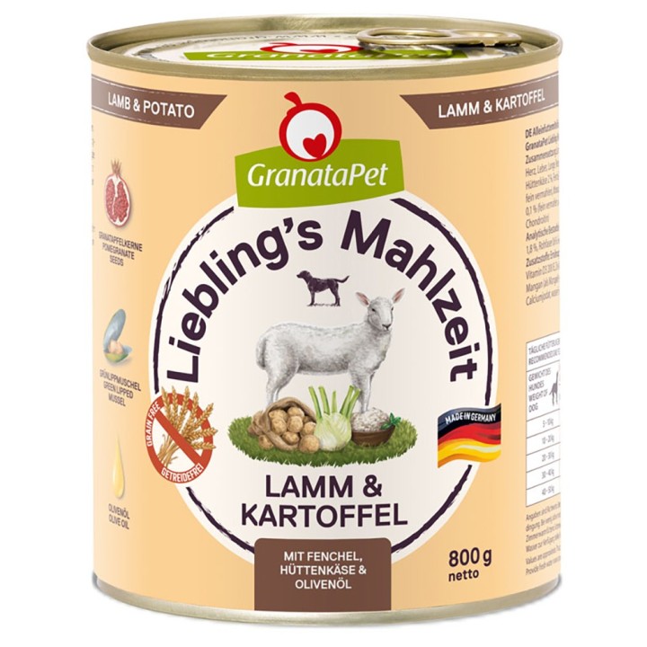 GranataPet Liebling's Mahlzeit 6 x 800 g - Lamm & Kartoffel