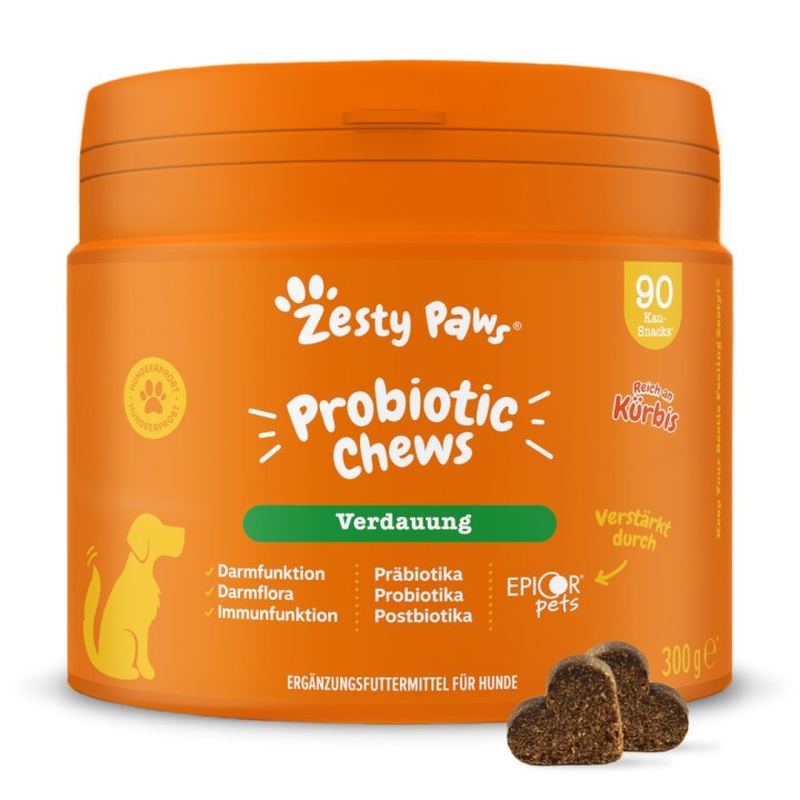 Zesty Paws Probiotic Chews Kürbis - 90 Kautabletten