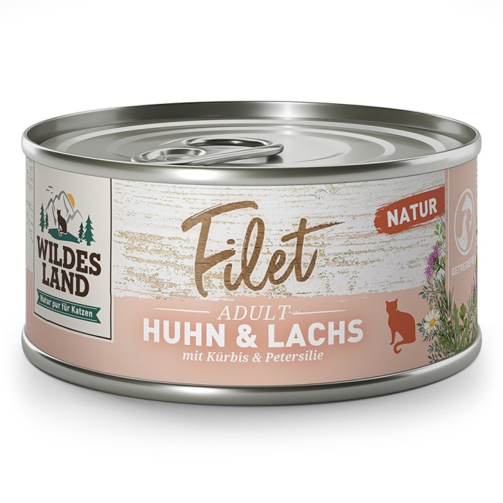 Wildes Land | Huhn & Lachs | Filet | 12 x 80 g