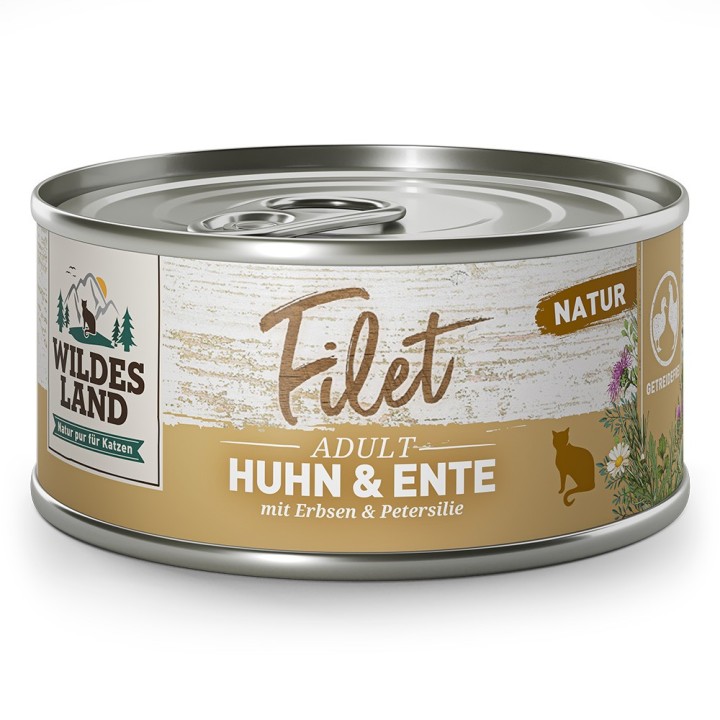 Wildes Land | Huhn & Ente mit Erbsen & Petersilie | Filet | 12 x 80 g