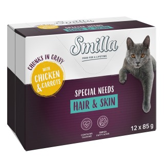 Smilla Frischebeutel Hair & Skin Häppchen mit Gemüse - Huhn und Karotten (12 x 85 g)
