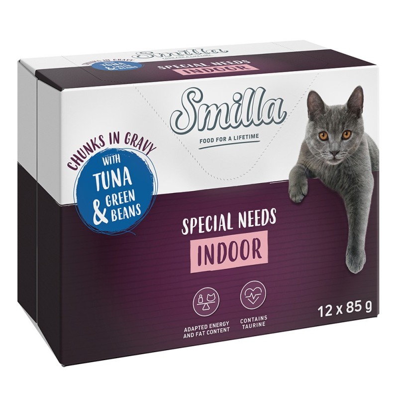 Smilla Frischebeutel Indoor Häppchen mit Gemüse - Thunfisch und grünen Bohnen (12 x 85 g)