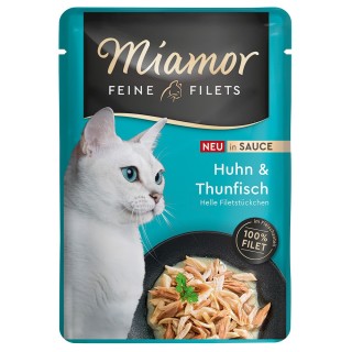 Miamor Feine Filets in Soße 6 x 100 g - Huhn & Thunfisch