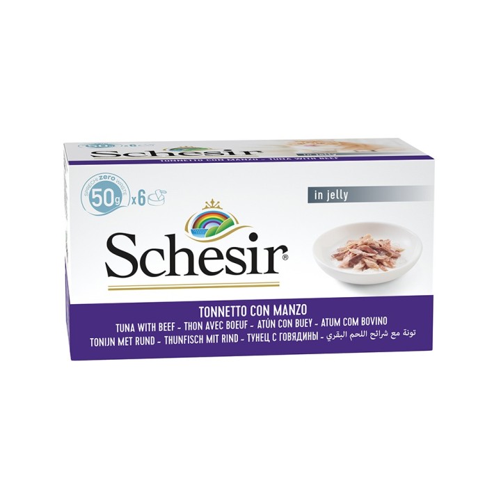 Schesir Small 6 x 50 g - Thunfisch mit Rinderfilet in Gelee