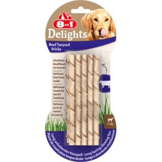 8in1 Delights Beef Twisted Sticks 10 Stück - 1 Pkg