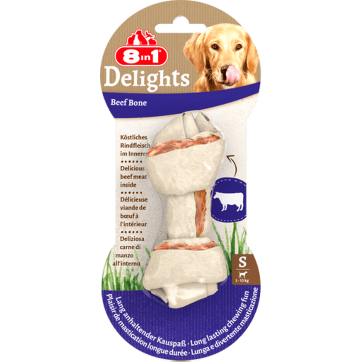 8in1 Delights Beef Kauknochen - S