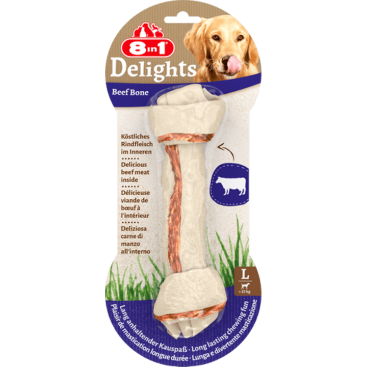 8in1 Delights Beef Kauknochen - L
