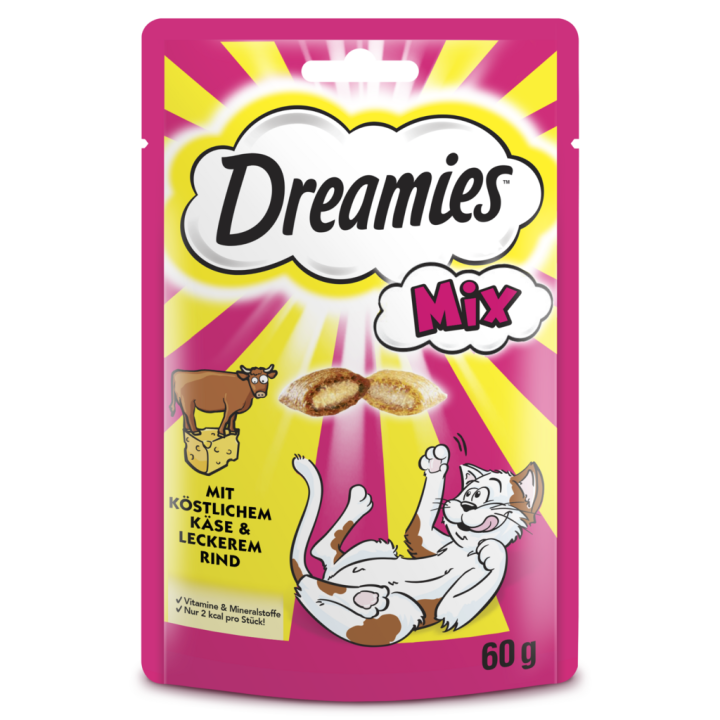 Dreamies Katzensnacks Mix mit Käse & Rind - 60 g