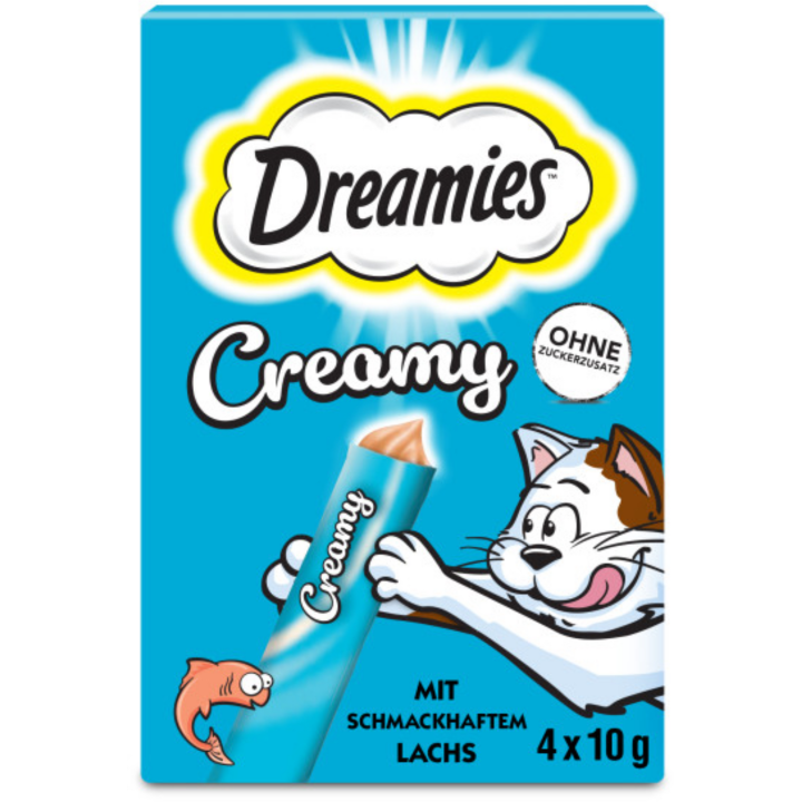 Dreamies Creamy Snack mit Lachs 4x10g - 40 g