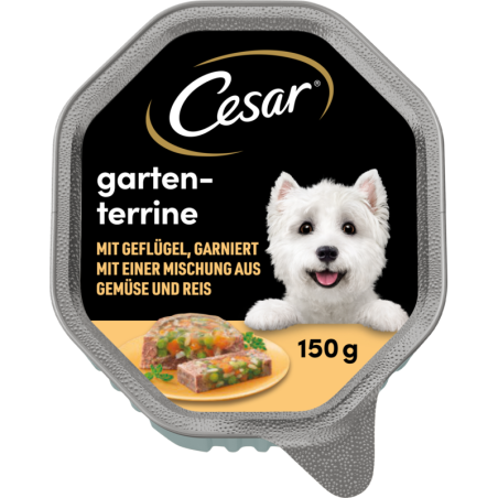 Cesar Gartenvielfalt mit Geflügel, Gemüse und Reis - 150 g