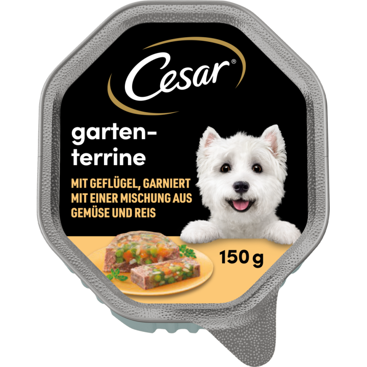 Cesar Gartenvielfalt mit Geflügel, Gemüse und Reis - 150 g