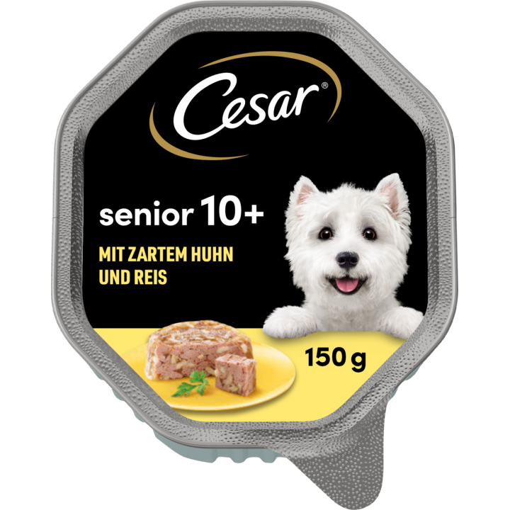 Cesar Senior 10+ mit zartem Huhn und Reis in Gelee - 150 g