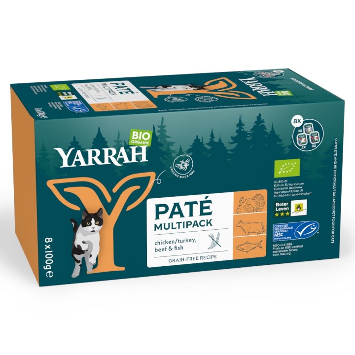 Sparpaket Yarrah Bio 48 x 100 g - Pâté-Mix (3 Sorten)