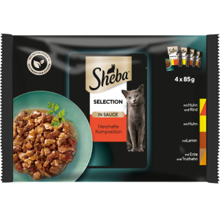 Sheba Frischebeutel Pack Selection in Sauce Herzhafte Komposition 4x85g - 340 g