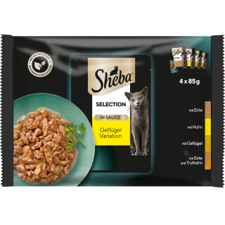 Sheba Frischebeutel Selection in Sauce Geflügel Variation 4x85g - 340 g