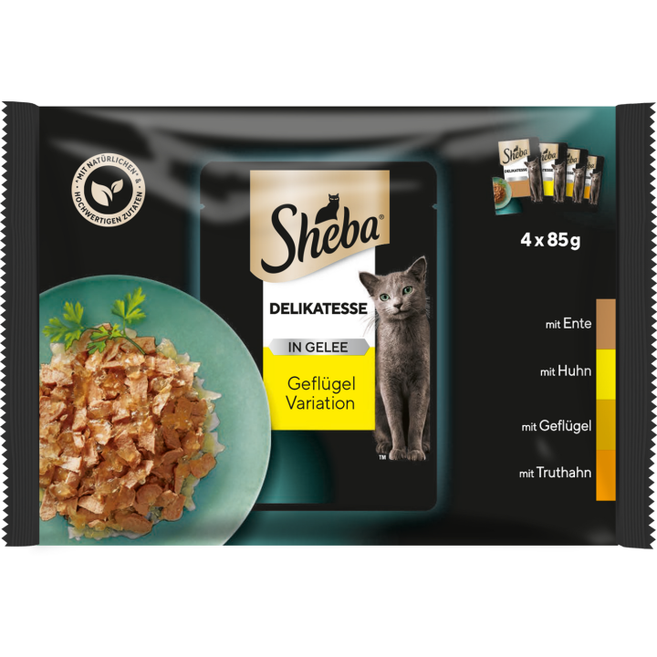 Sheba Frischebeutel Adult Delikatesse in Gelee Geflügel Variation 4x85g - 340 g