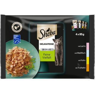 Sheba Frischebeutel Delikatesse in Gelee Feine Vielfalt MSC 4x85g - 340 g