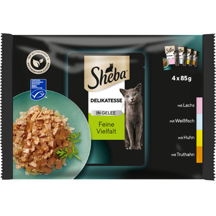 Sheba Frischebeutel Delikatesse in Gelee Feine Vielfalt MSC 4x85g - 340 g