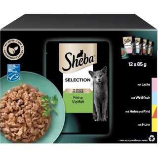Sheba Frischebeutel Selection in Sauce Feine Vielfalt 12x85g - 1.020 g