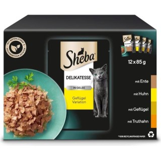 Sheba Frischebeutel Delikatesse in Gelee Geflügel Variation 12x85g - 1.020 g