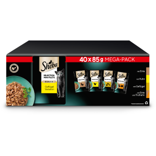 Sheba Frischebeutel Selection in Sauce Geflügel Variation 40x85g - 3.400 g