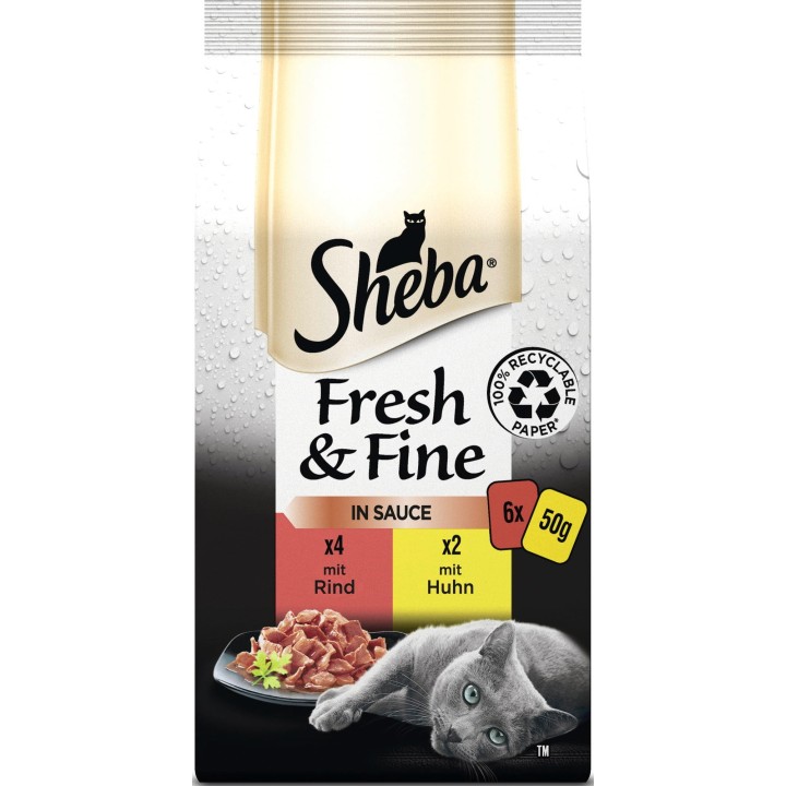 Sheba Fresh & Fine in Sauce mit Rind und Huhn 6x50g - 300 g