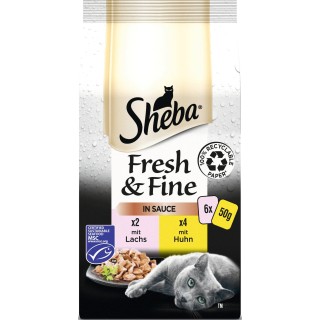 Sheba Fresh & Fine in Sauce mit Huhn und Lachs (MSC) 6x50g - 300 g