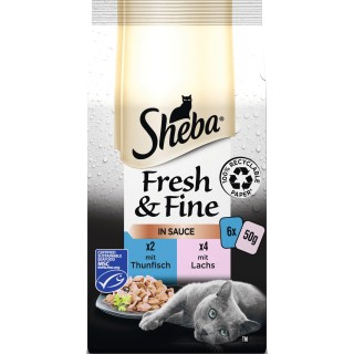 Sheba Fresh & Fine in Sauce mit Lachs und Thunfisch 6x50g - 300 g