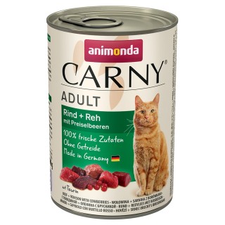 animonda Carny Adult 6 x 400 g - Rind & Reh mit Preiselbeeren