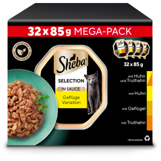 Sheba Schale Megapack Selection in Sauce Geflügel - 2.720 g