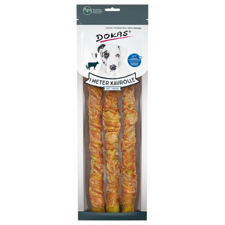 Dokas Hundesnack 1 Meter Kaurolle - 315 g Huhn
