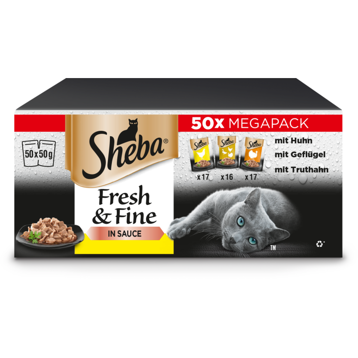 Sheba Fresh&Fine in Sauce Geflügel 50x50g - 2.500 g