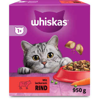 Whiskas Trocken mit Rind 1+ - 950 g
