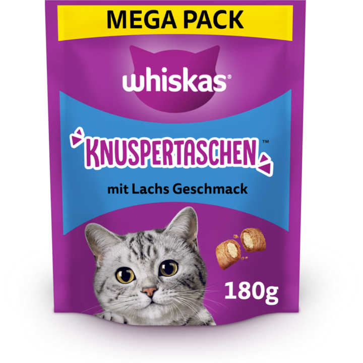 Whiskas Knuspertaschen Megapack mit Lachs - 180 g