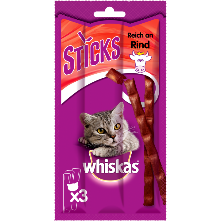 Whiskas Sticks - Reich an Rind - 18 g
