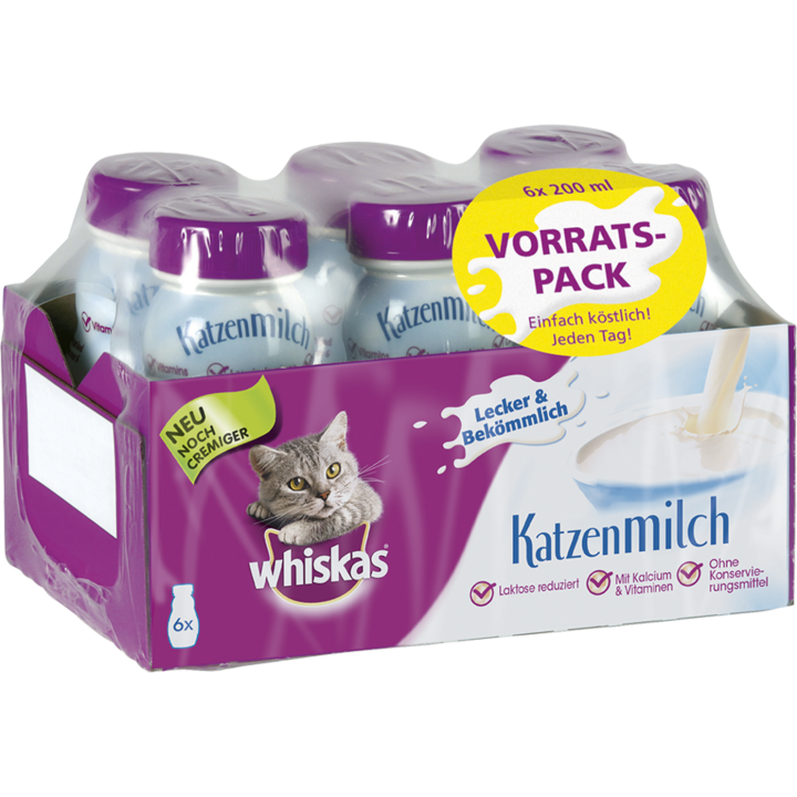 Whiskas Katzen-Milch Flasche 6Pack - 1.200 ml
