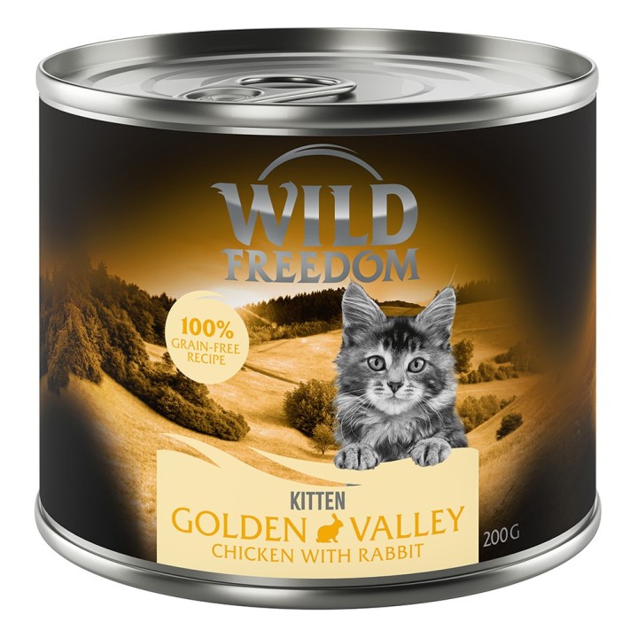 Wild Freedom Kitten 6 x 200 g - Golden Valley - Kaninchen & Huhn