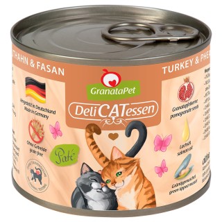 GranataPet DeliCatessen 6 x 200 g - Truthahn & Fasan