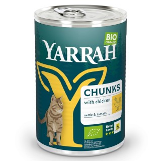 Sparpaket Yarrah Bio Chunks 24 x 405 g - Bio-Huhn mit Bio-Brennnesseln & Bio-Tomate in Soße