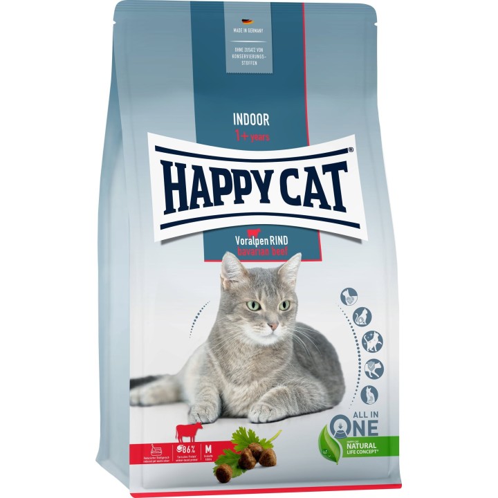 Happy Cat Trockenfutter Indoor Voralpen Rind - 300 g